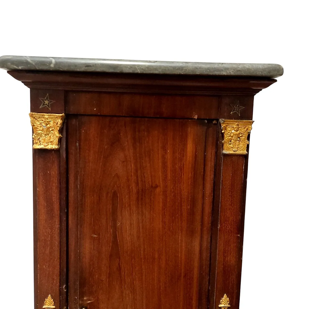 Napoleon III column cabinet in mahogany and marble, 19th century 6