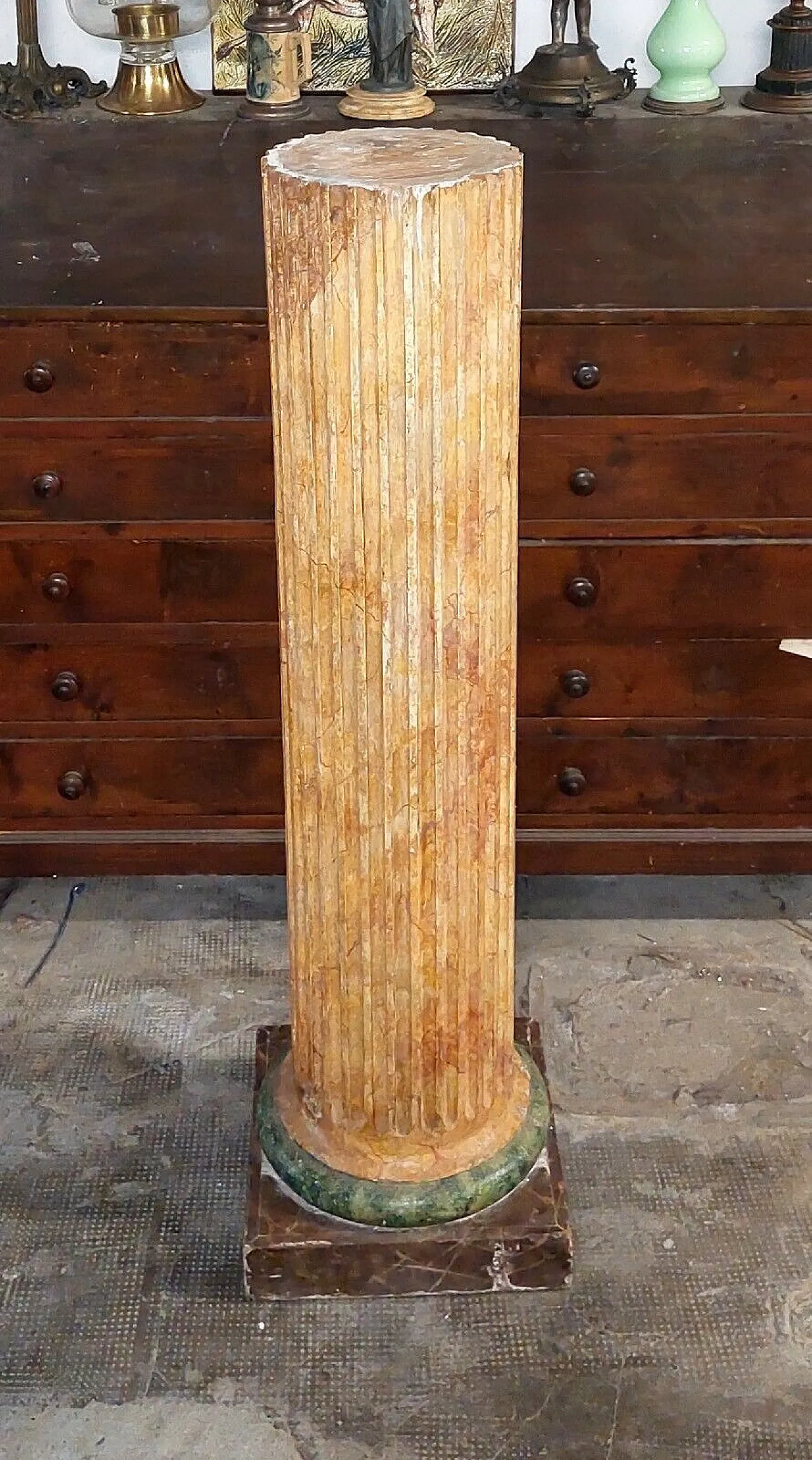 Empire column in lacquered and marbled wood, early 19th century 1