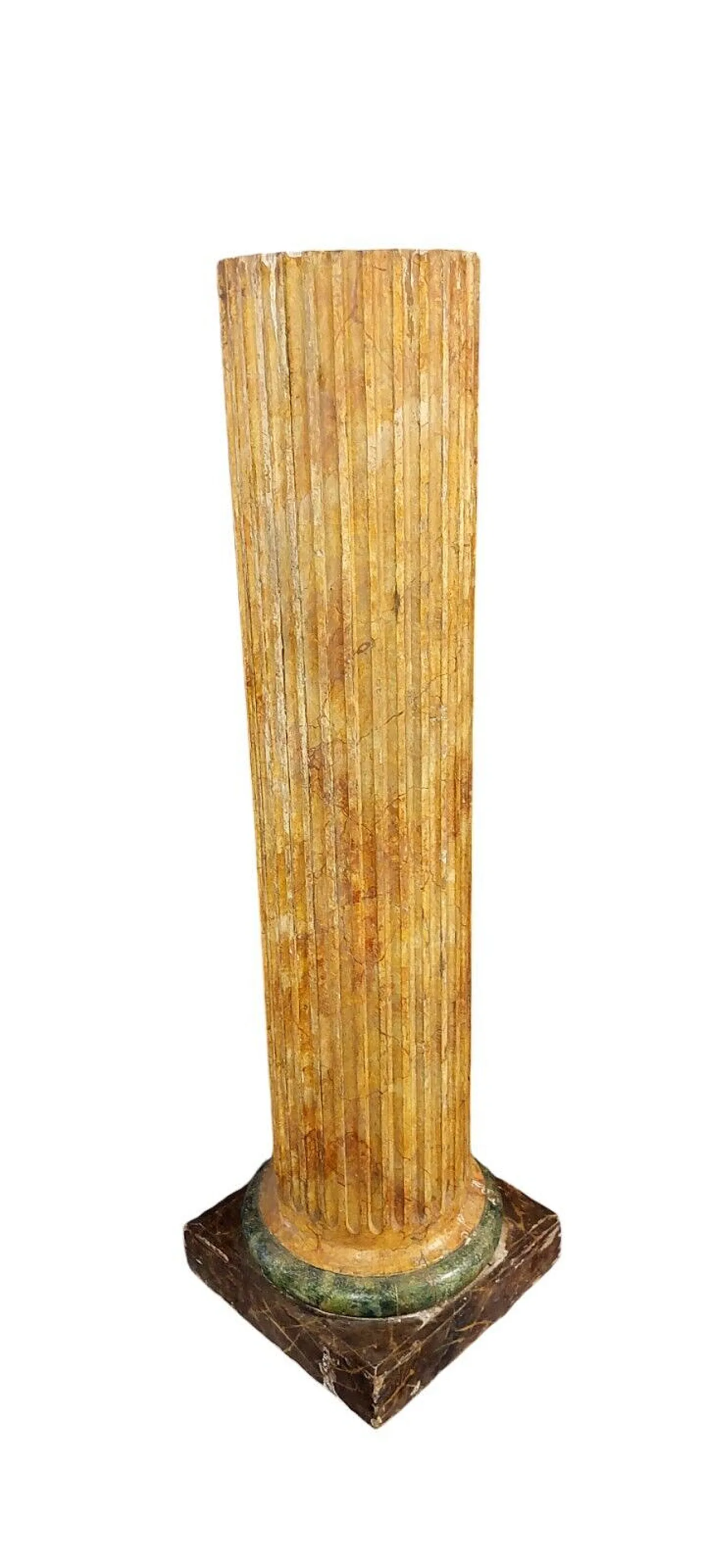 Empire column in lacquered and marbled wood, early 19th century 2