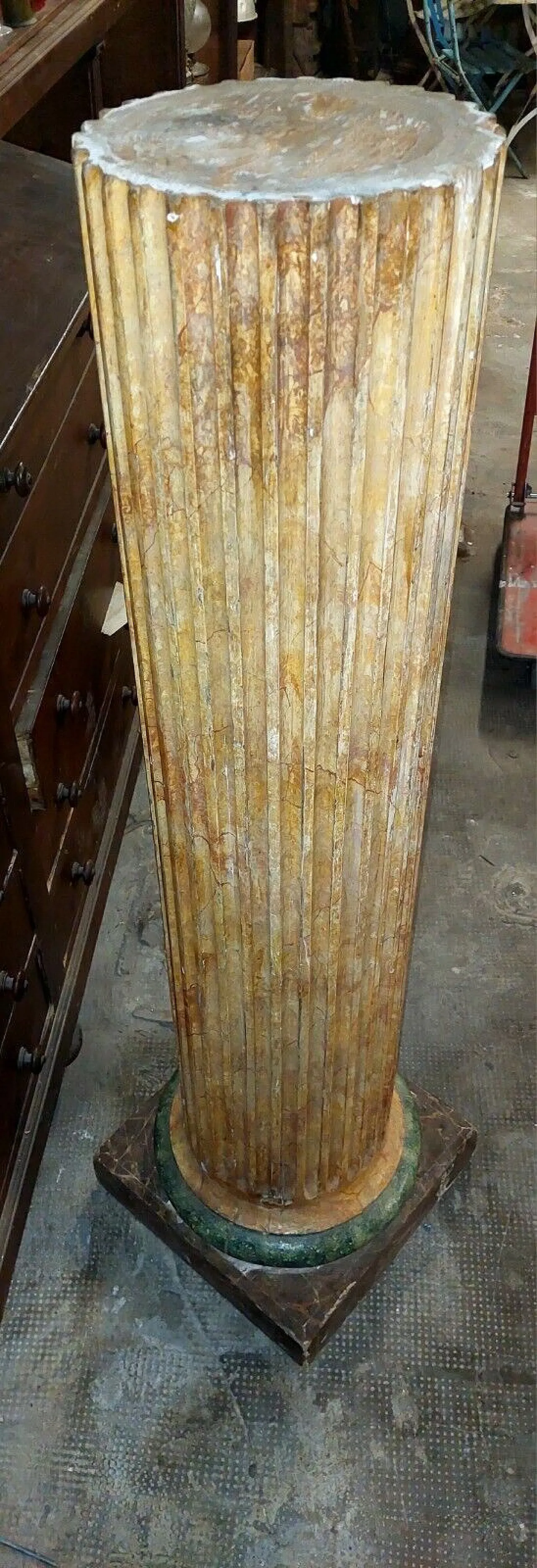 Empire column in lacquered and marbled wood, early 19th century 7