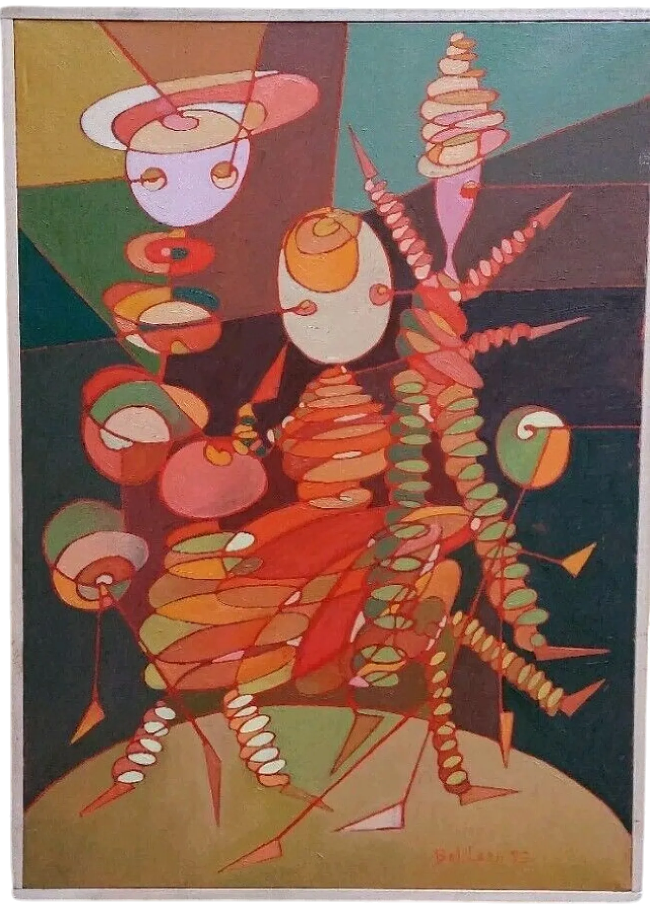 Abstract painting by Franco Balleri, oil on canvas, 1990s 12