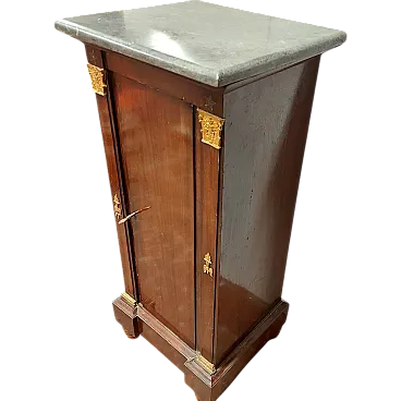 Napoleon III column cabinet in mahogany and marble, 19th century