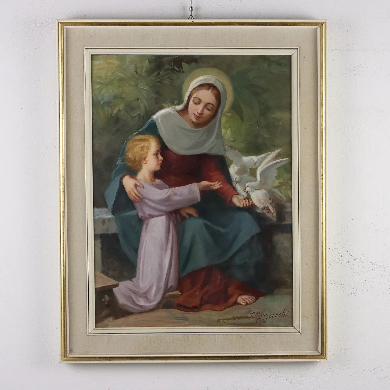 Francesco Mazzucchi, Madonna with Child, oil painting on hardboard 3