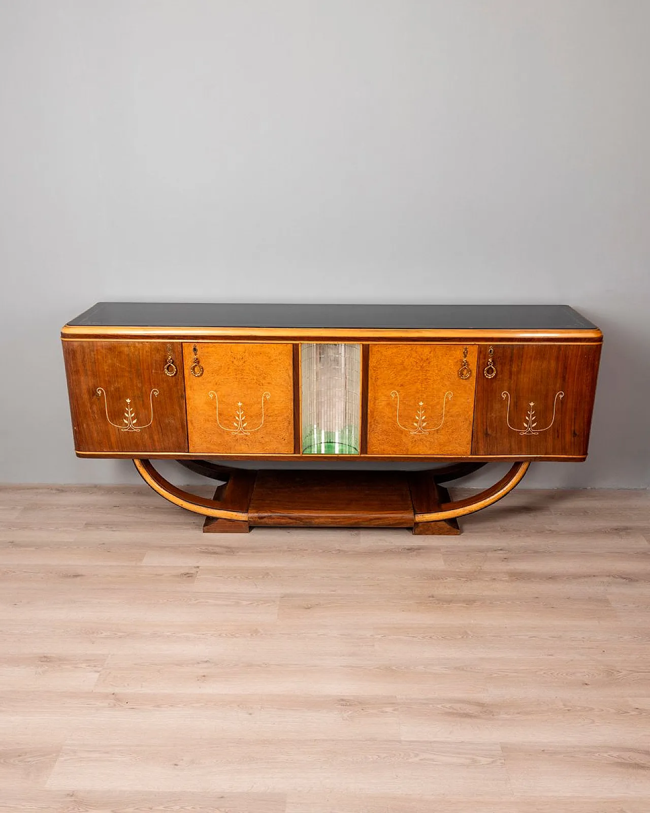 Credenza in legno e vetro, anni '30 2