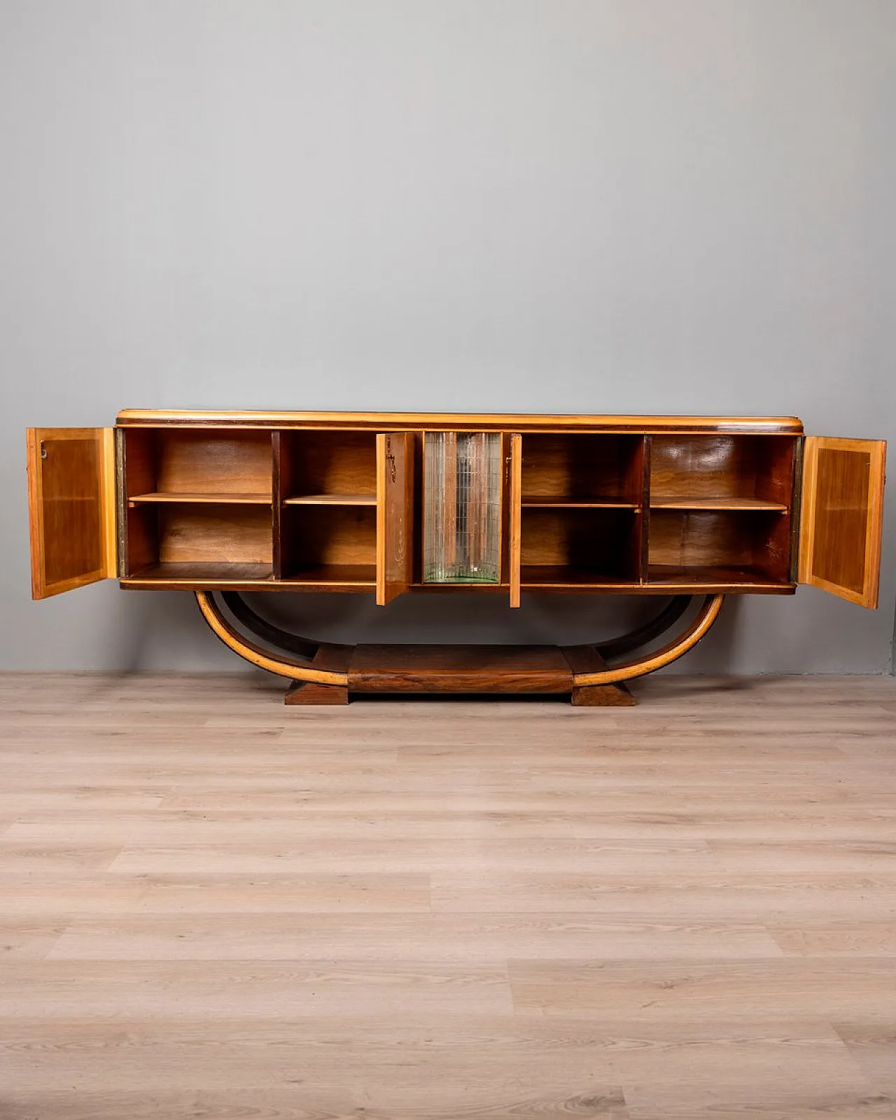Credenza in legno e vetro, anni '30 4