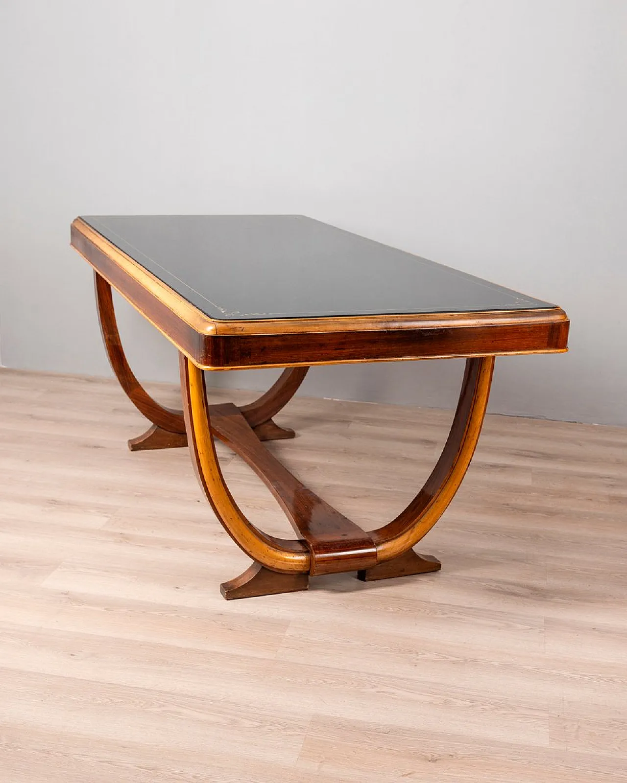 Dining table in wood and glass, 1930s 2