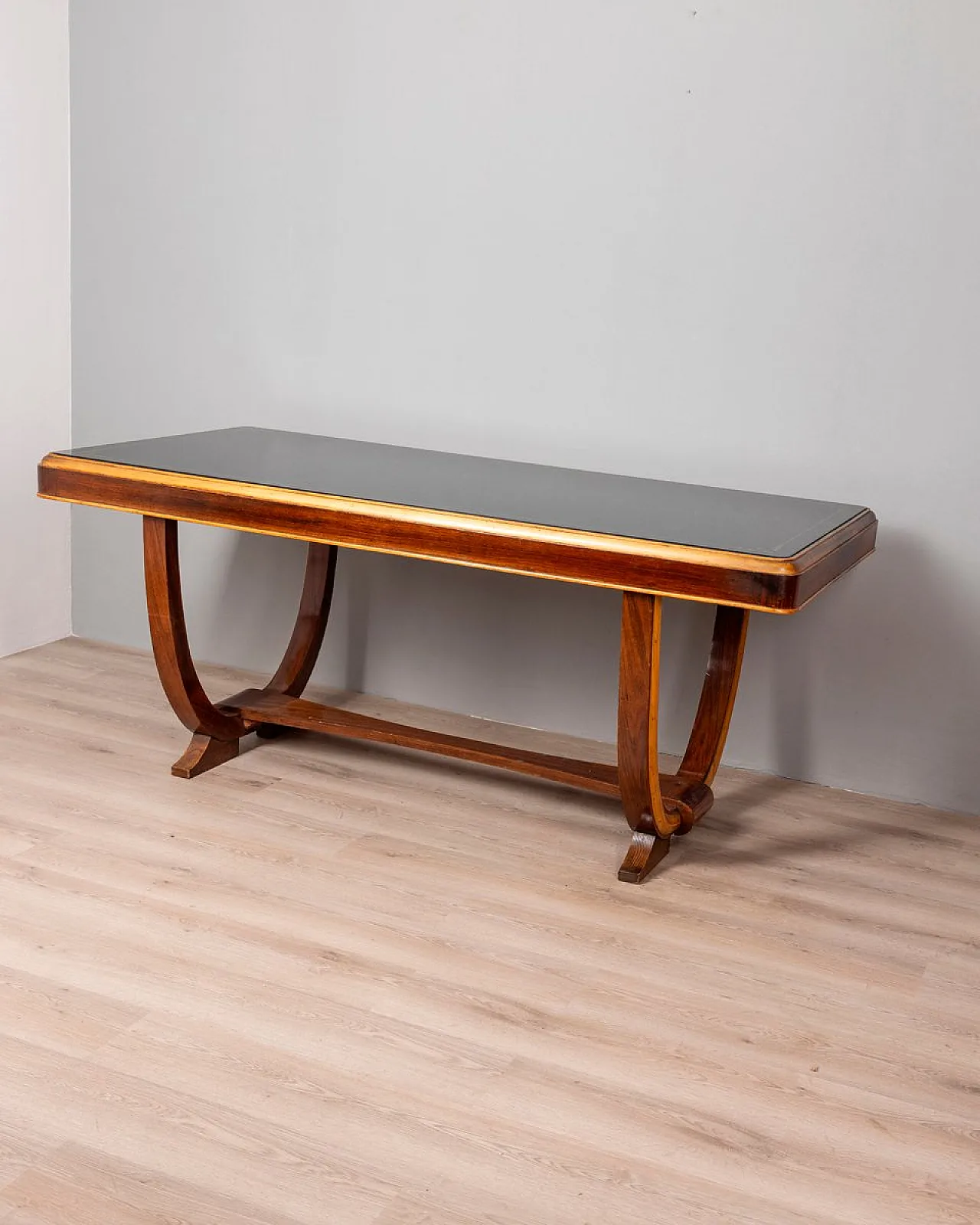 Dining table in wood and glass, 1930s 3