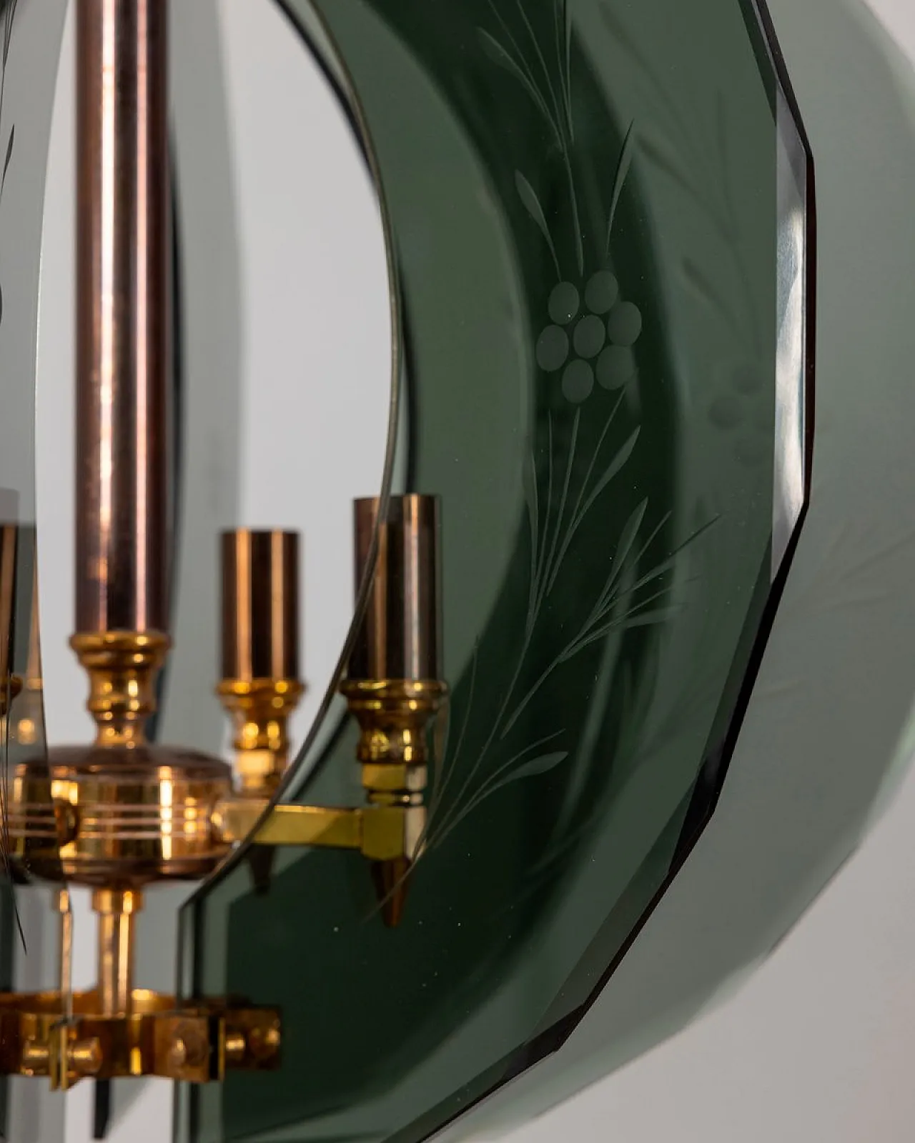 Decorated smoked glass pendant lamp, 1950s 5