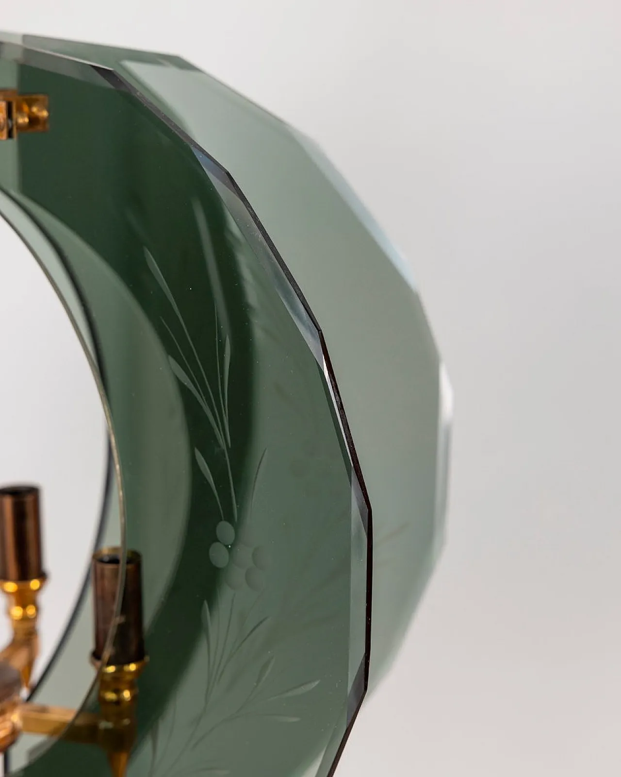 Decorated smoked glass pendant lamp, 1950s 8