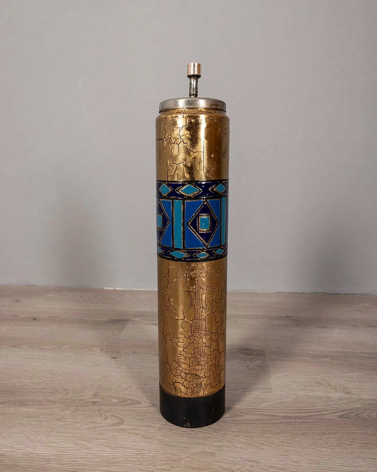 Floor ashtray in glazed metal, 1970s 1