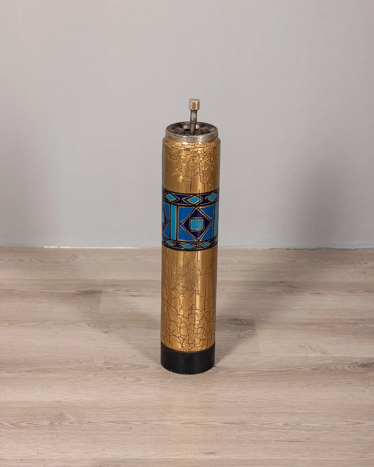 Floor ashtray in glazed metal, 1970s 2