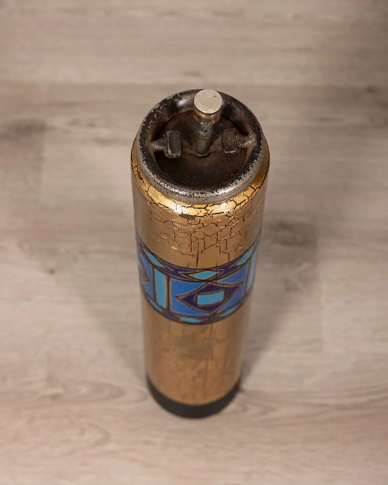 Floor ashtray in glazed metal, 1970s 6