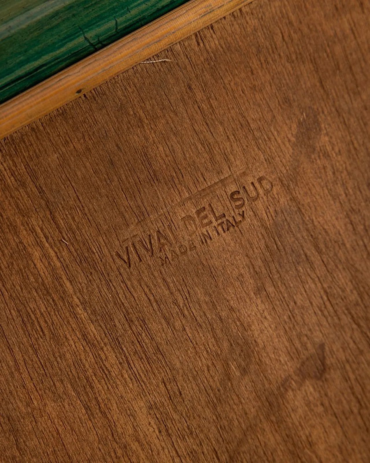 Vivai Del Sud green bamboo and fabric desk and chair, 1960s 13