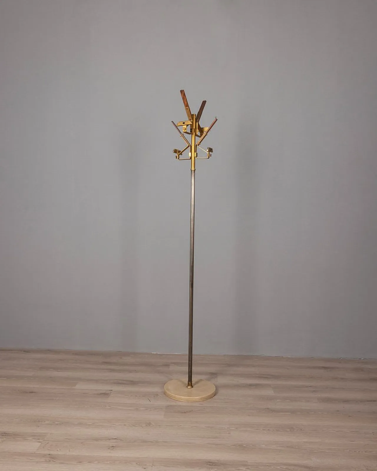 Attaccapanni in marmo, ottone e legno, anni '60 1