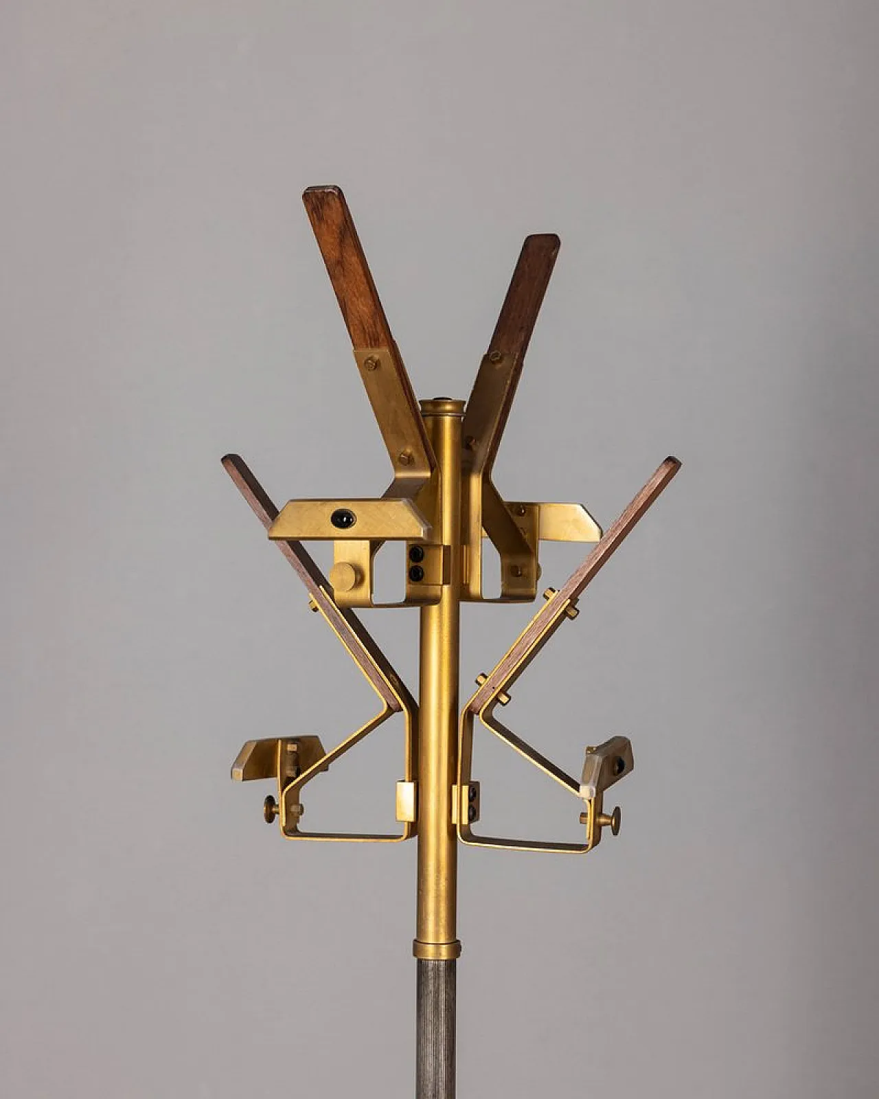 Attaccapanni in marmo, ottone e legno, anni '60 2