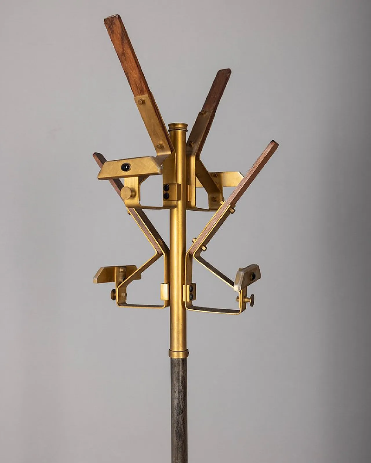 Attaccapanni in marmo, ottone e legno, anni '60 3