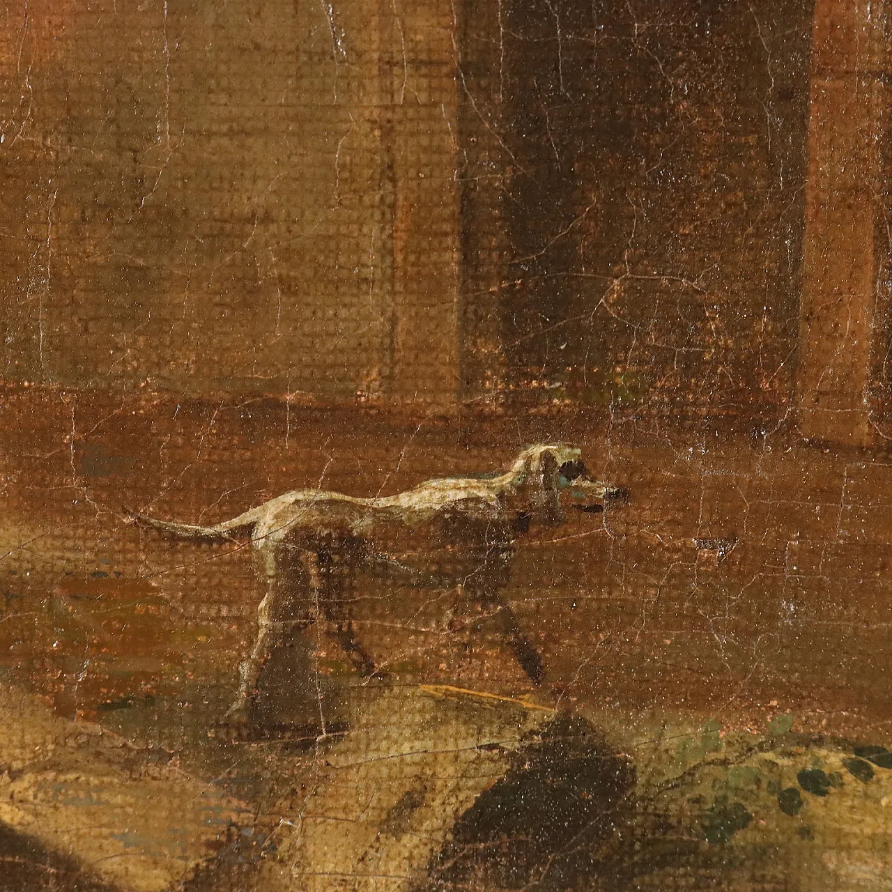 Architectural Capriccio with Figures, oil on canvas, late 18th century 9