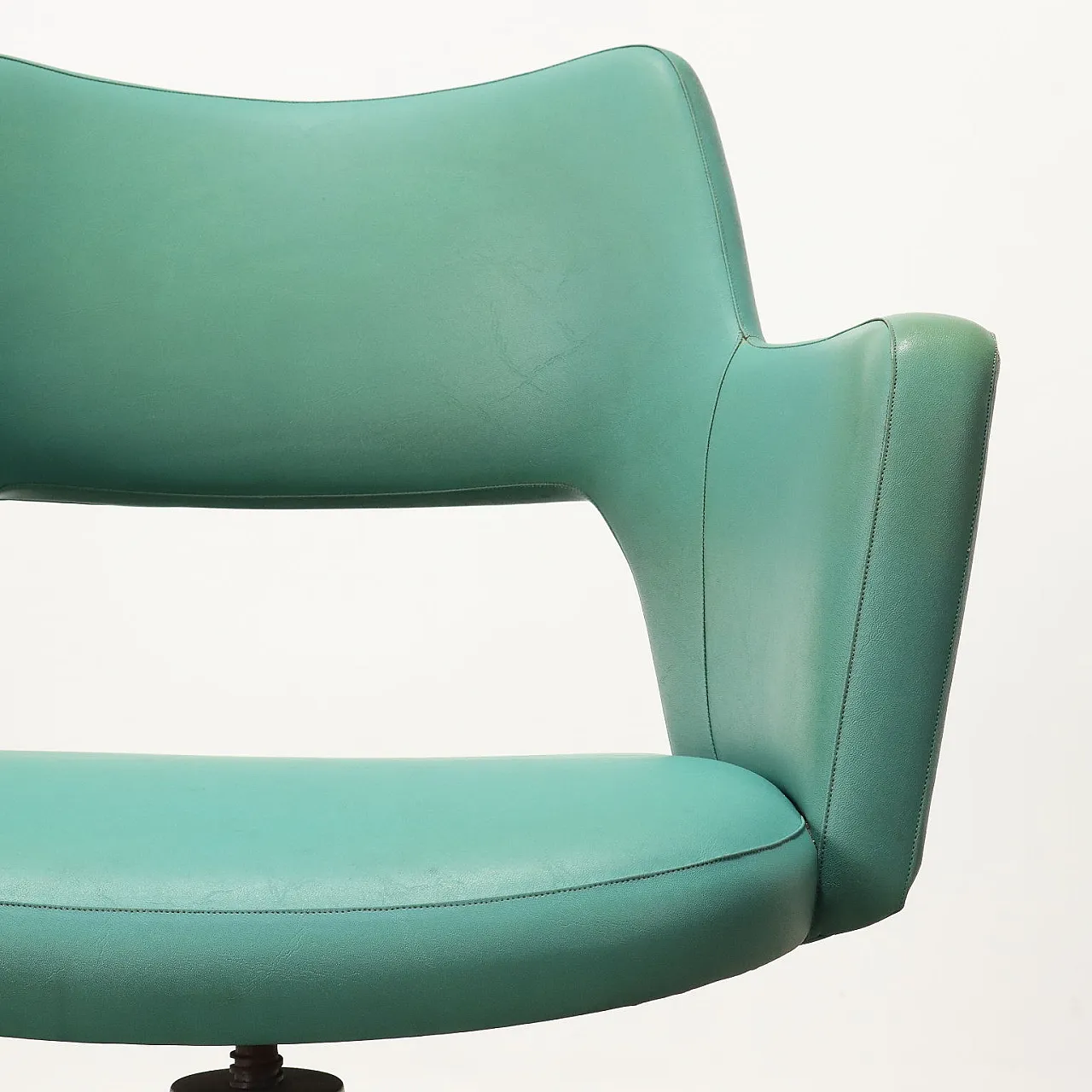 Leatherette and metal swivel chair, 1960s 4