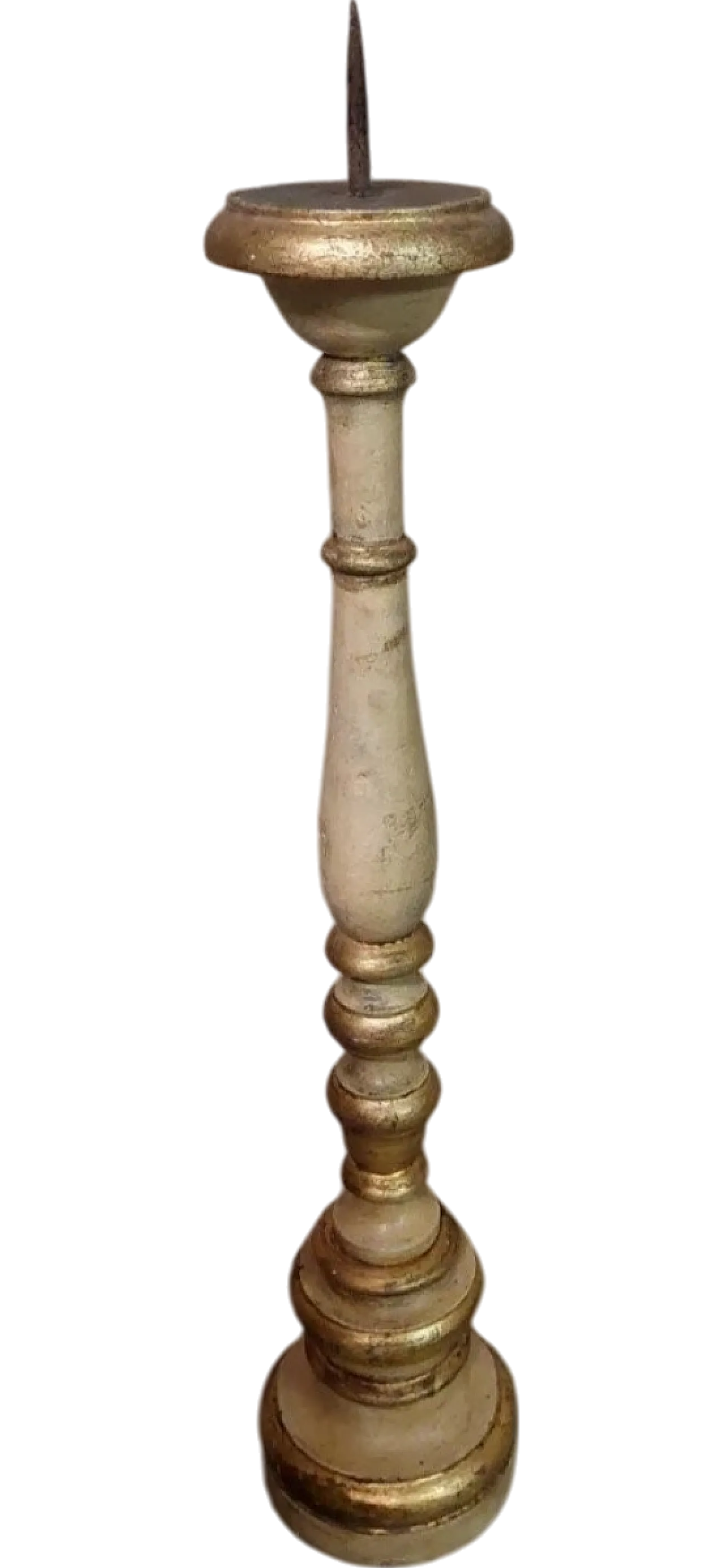 Candeliere in legno laccato e dorato, primo '800 8