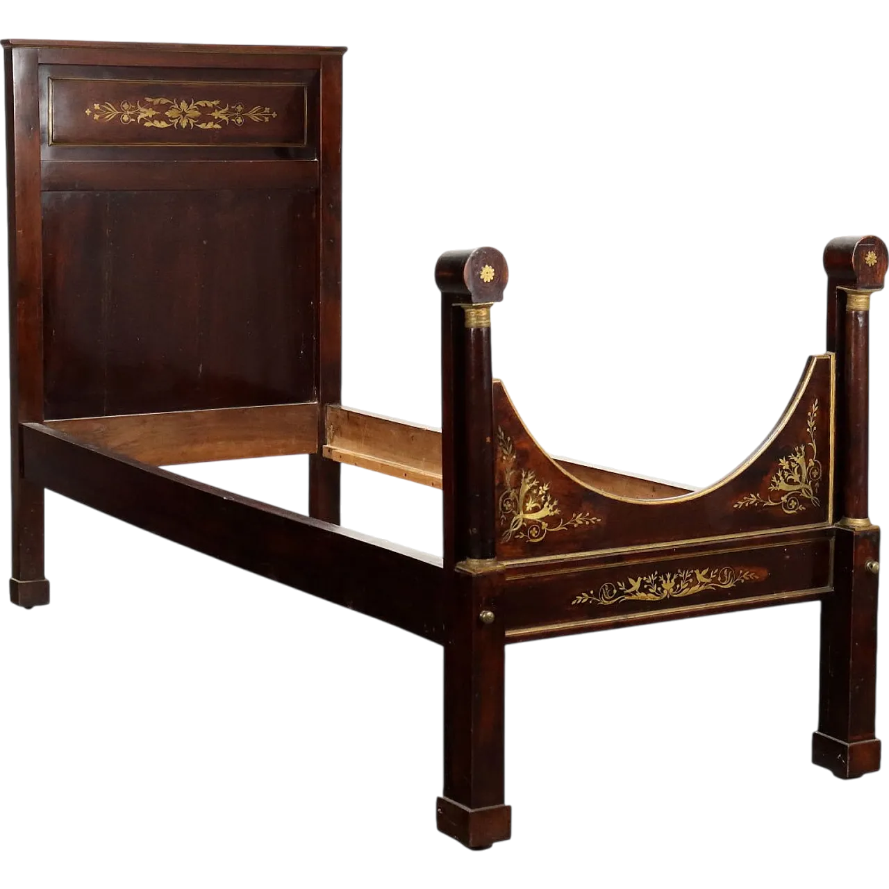 Letto singolo Impero in noce, primo '800 10