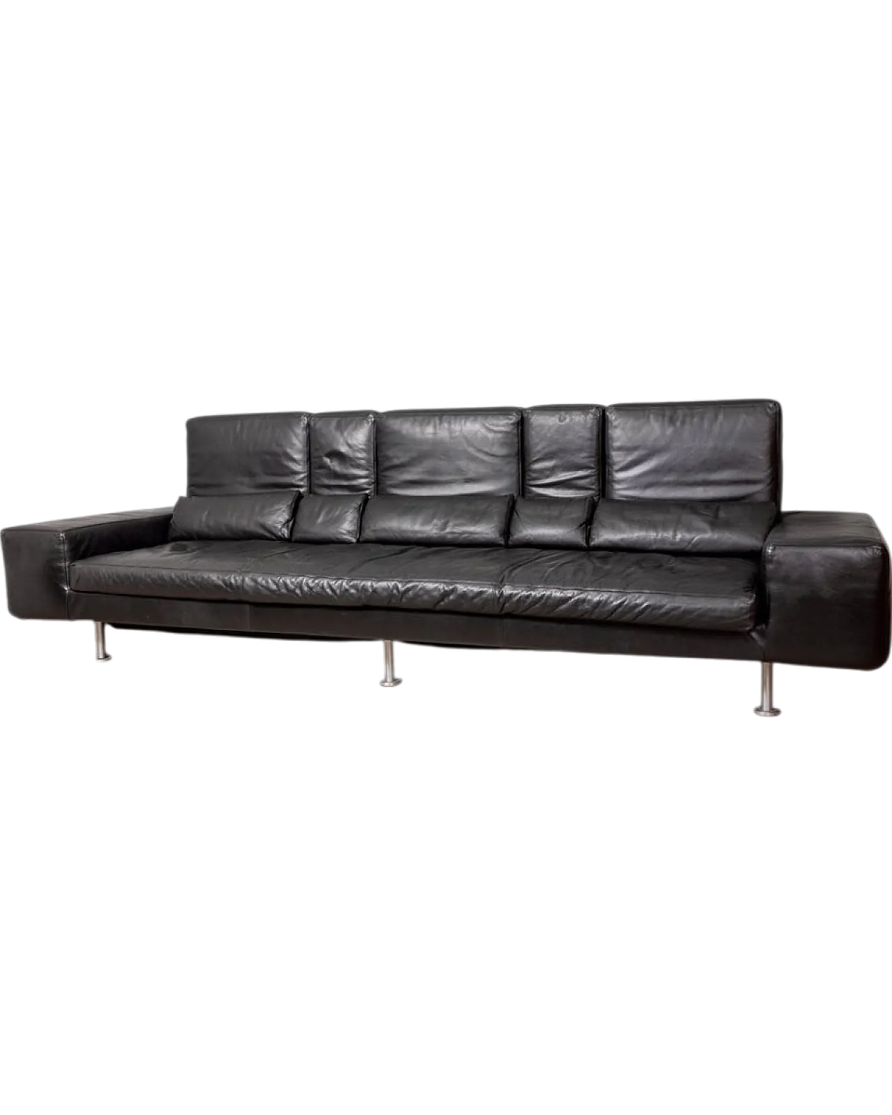 Divano Domino in pelle di Massimo Morozzi per Cassina, anni '80 10