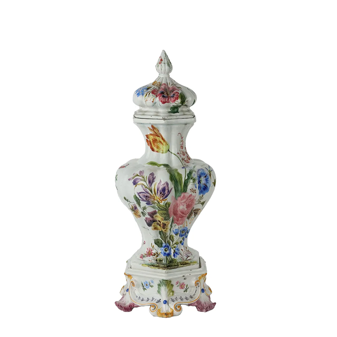 Majolica vase by Manifattura Raffaele Passarin, late 19th century 1