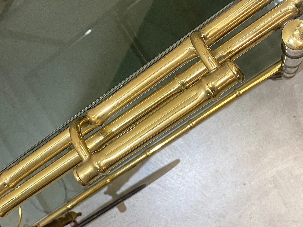 Maison Baguès brass bar trolley, 70s 2