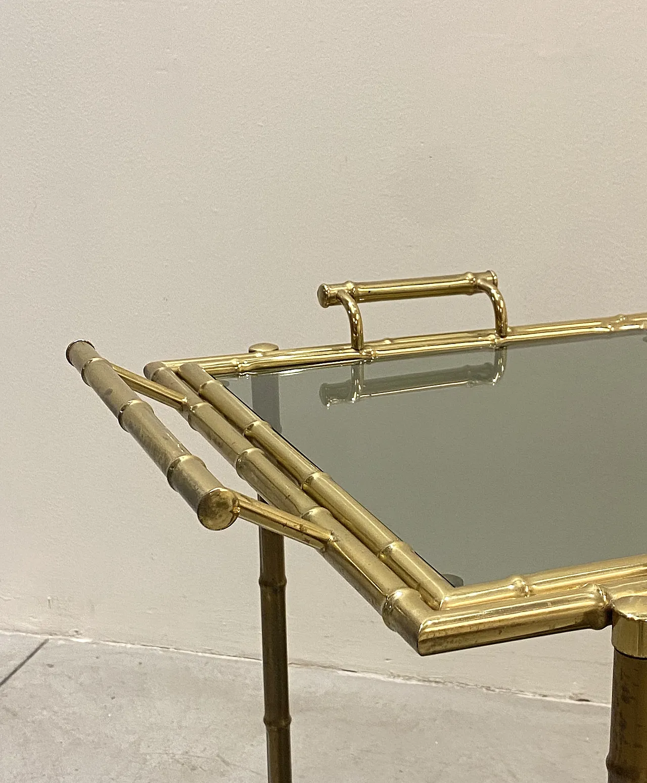 Maison Baguès brass bar trolley, 70s 5