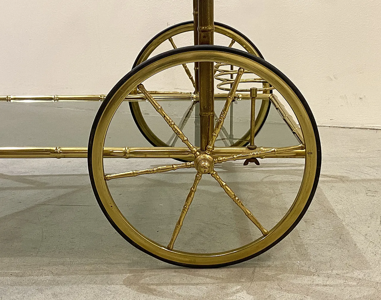 Maison Baguès brass bar trolley, 70s 6