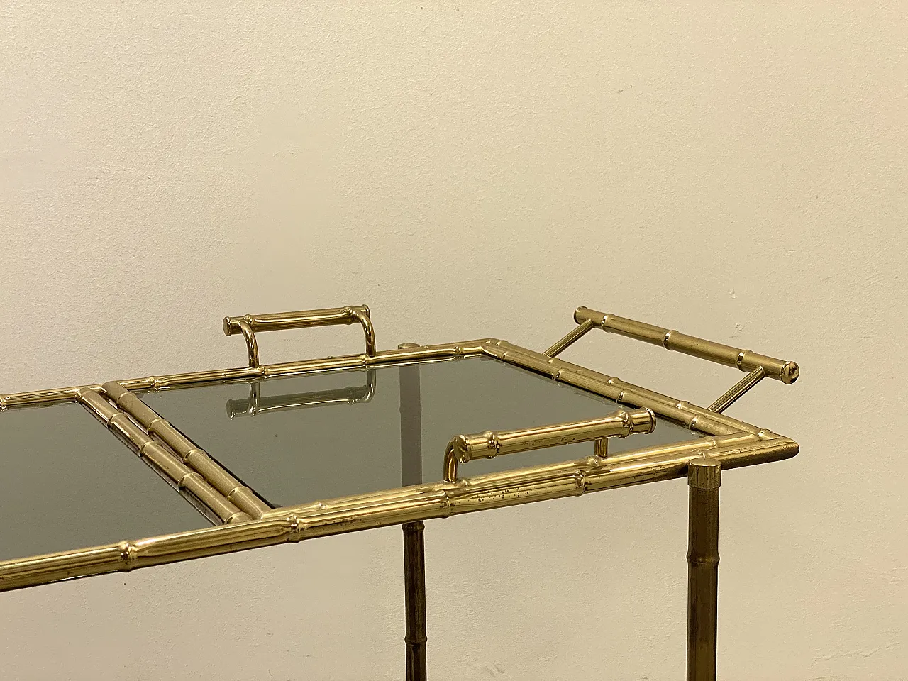 Maison Baguès brass bar trolley, 70s 10