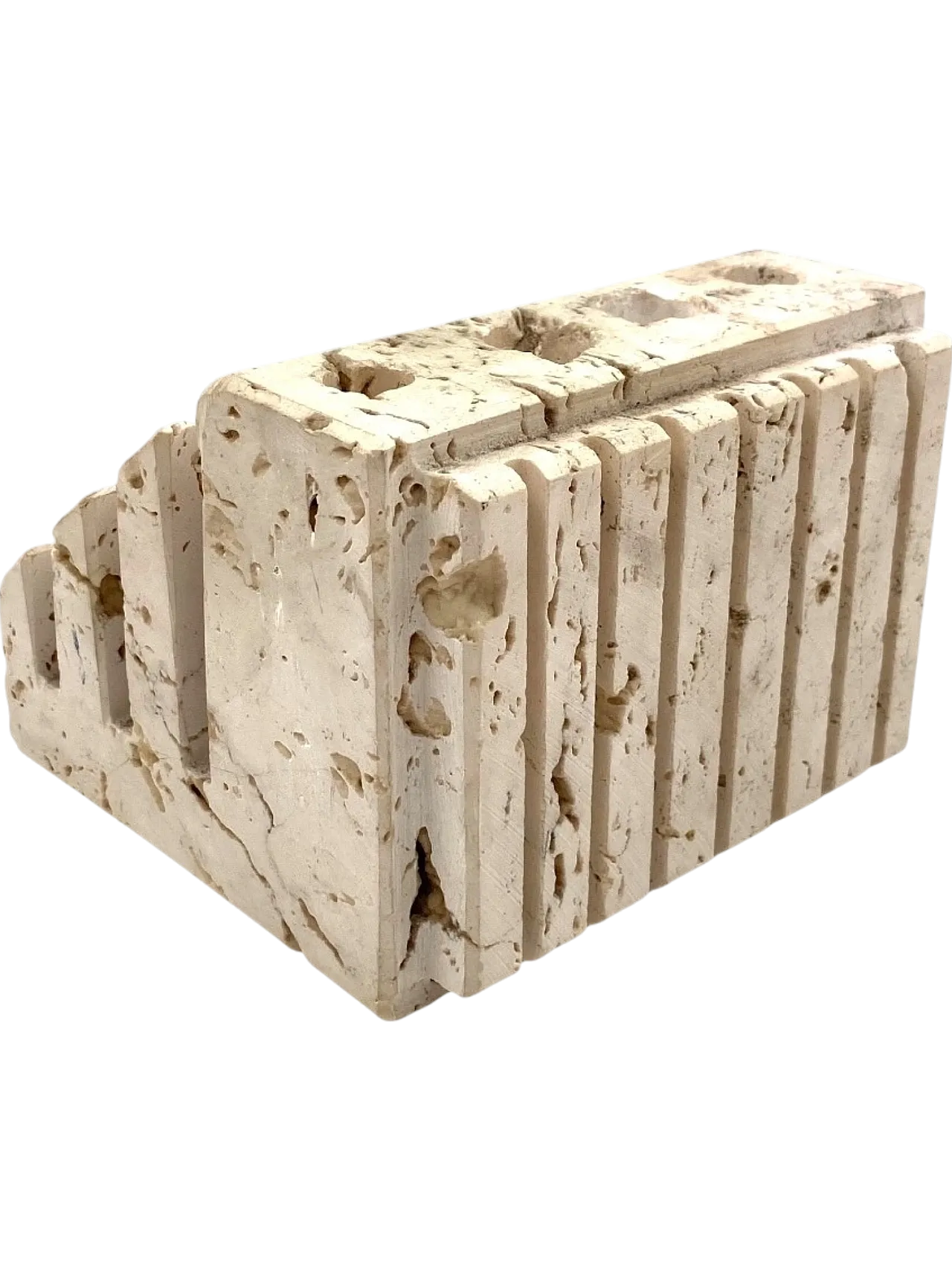 Enzo Mari, Travertine desk organizer, Fratelli Mannelli Italy 1970s 14