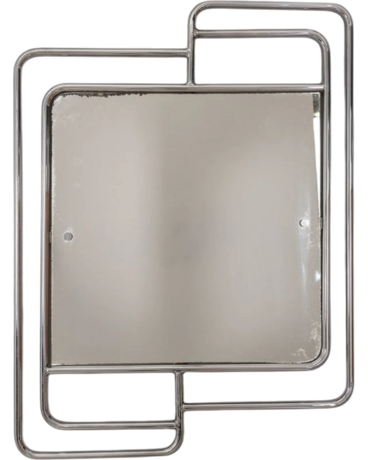 Specchio in metallo cromato e tubolare, anni '70 8