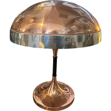 Copper and steel table lamp, 1970s
