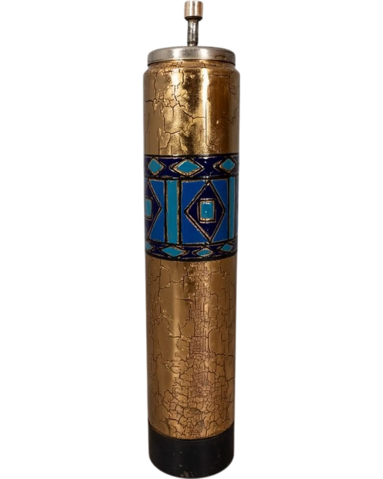 Floor ashtray in glazed metal, 1970s 8