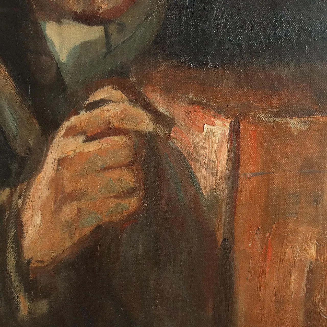 Ottavio Steffenini, Il suonatore di organetto, dipinto a olio su tela, anni '30 4