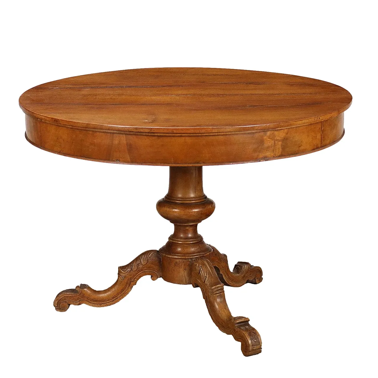 Round table Louis Philippe walnut , 19th century 1