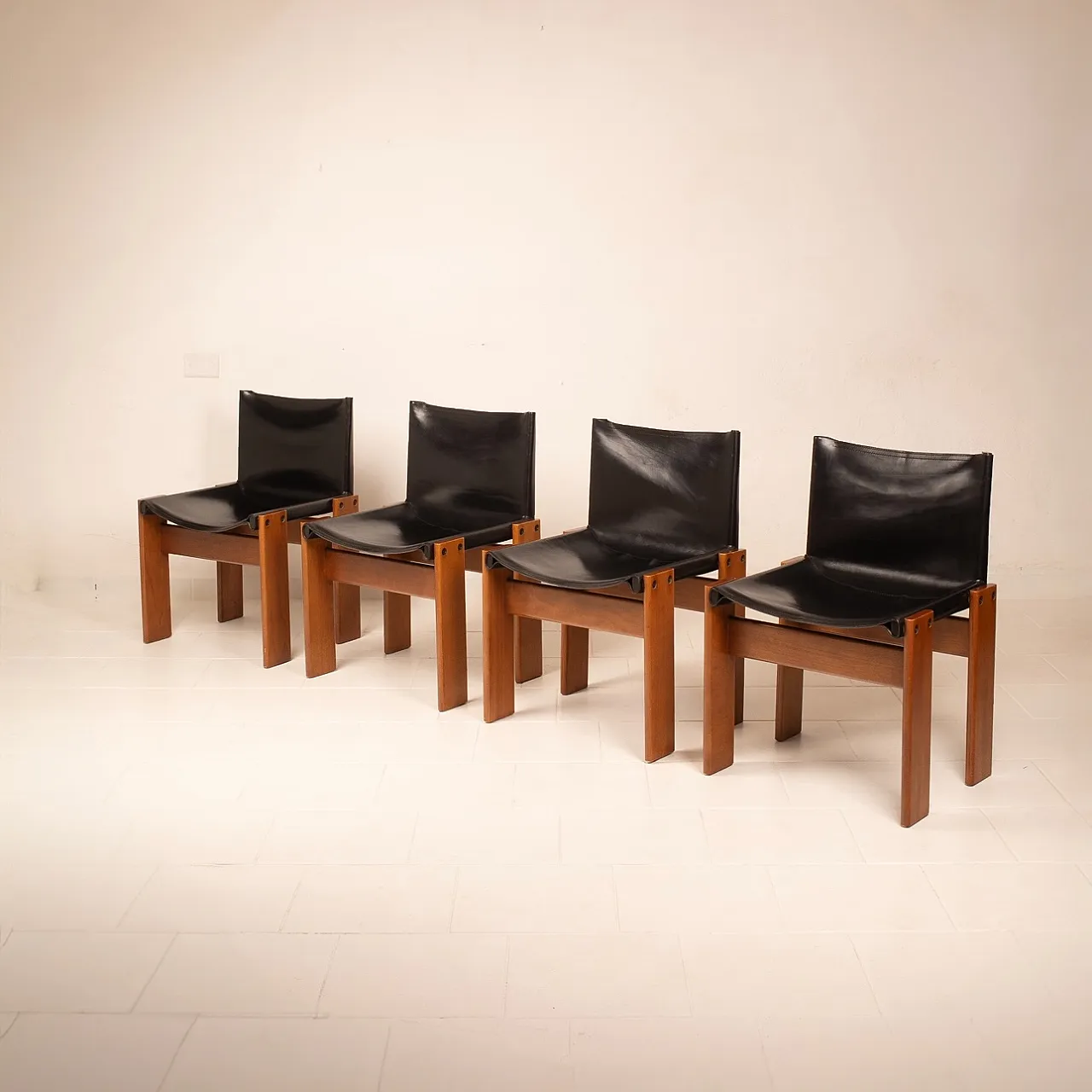 4 Sedie Monk di Afra e Tobia Scarpa per Molteni, anni '70 29