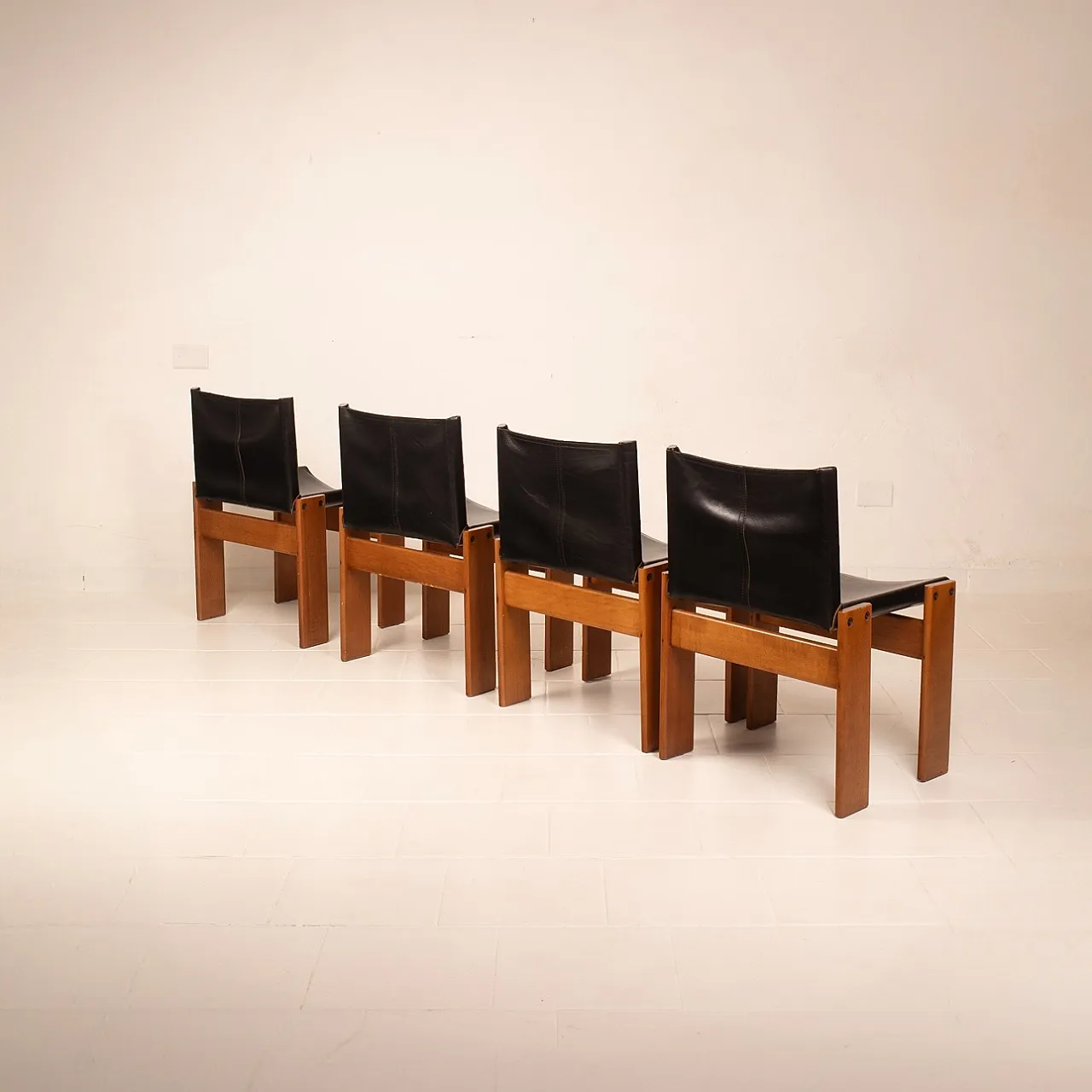 4 Sedie Monk di Afra e Tobia Scarpa per Molteni, anni '70 36