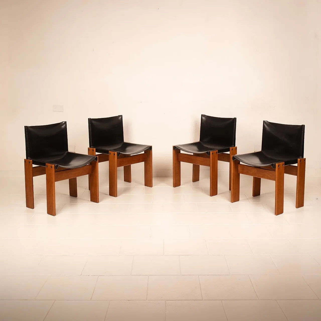 4 Sedie Monk di Afra e Tobia Scarpa per Molteni, anni '70 39