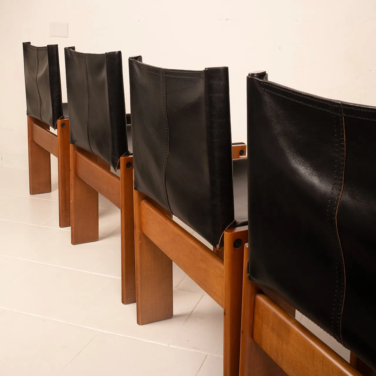 4 Sedie Monk di Afra e Tobia Scarpa per Molteni, anni '70 54