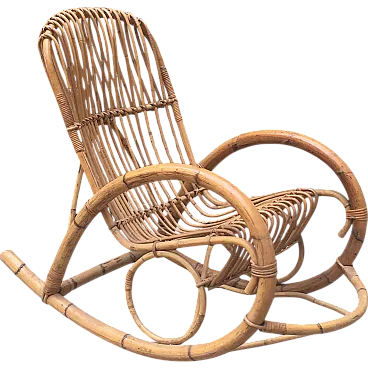 Bamboo rocking chair, 1960s