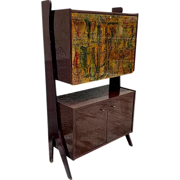 Cabinet with bar and interior light, 1950s