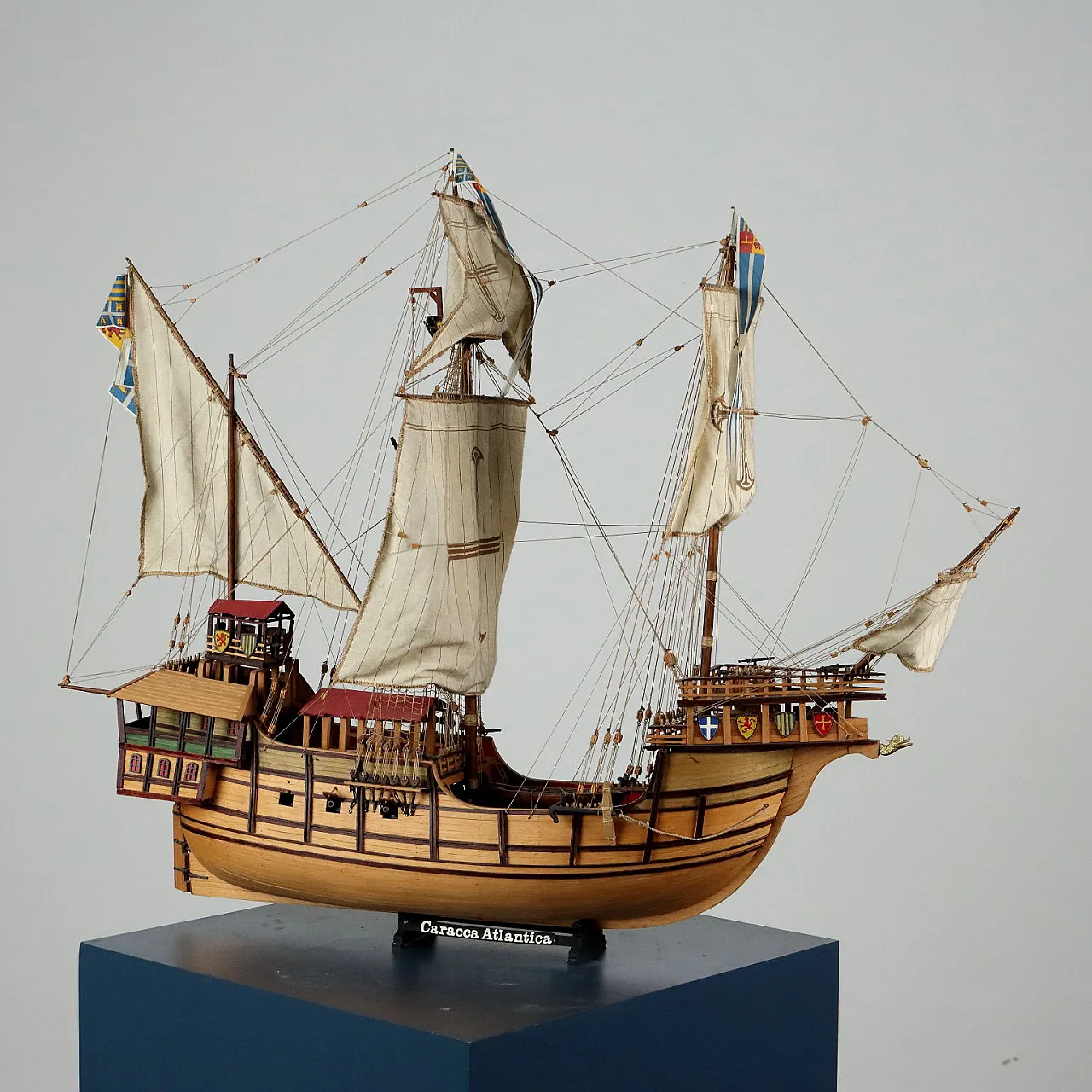 Model of a vessel Atlantic Carrack handmade in Italy, 20th century 1