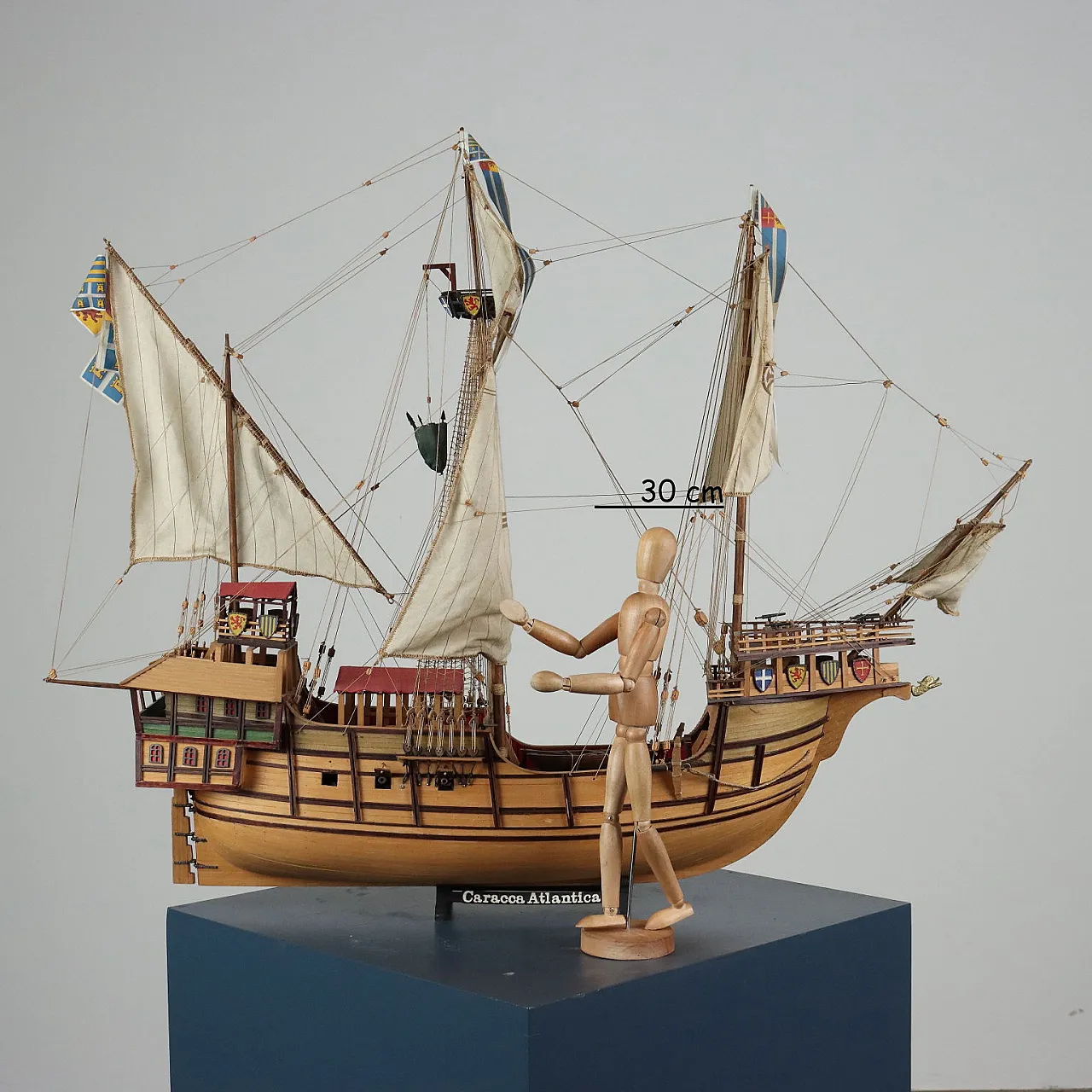 Model of a vessel Atlantic Carrack handmade in Italy, 20th century 2