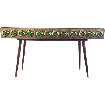 Consolle in ottone e vetro