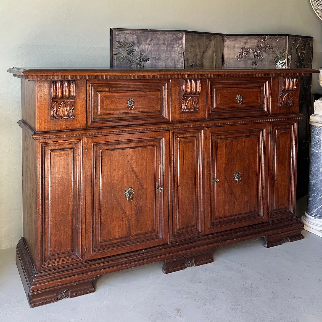 Grande credenza madia in noce, '900 5