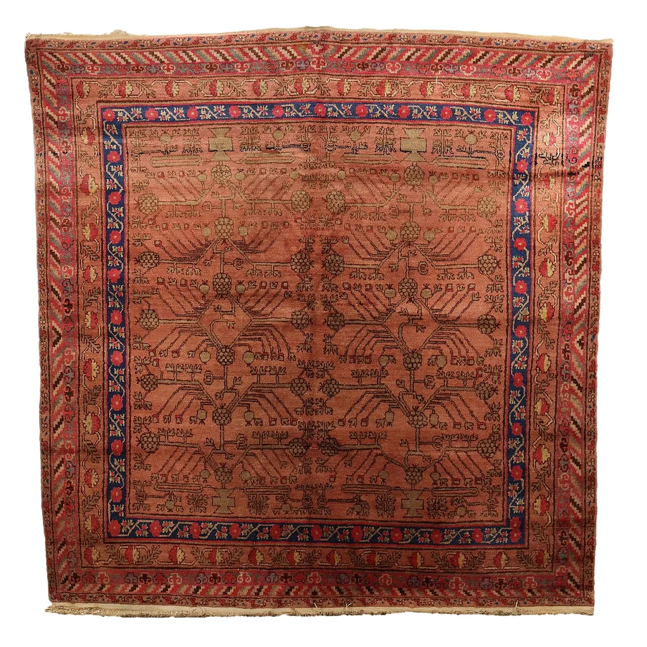 Kotan carpet cotton wool big knot Uzbekistan, 20th century 1