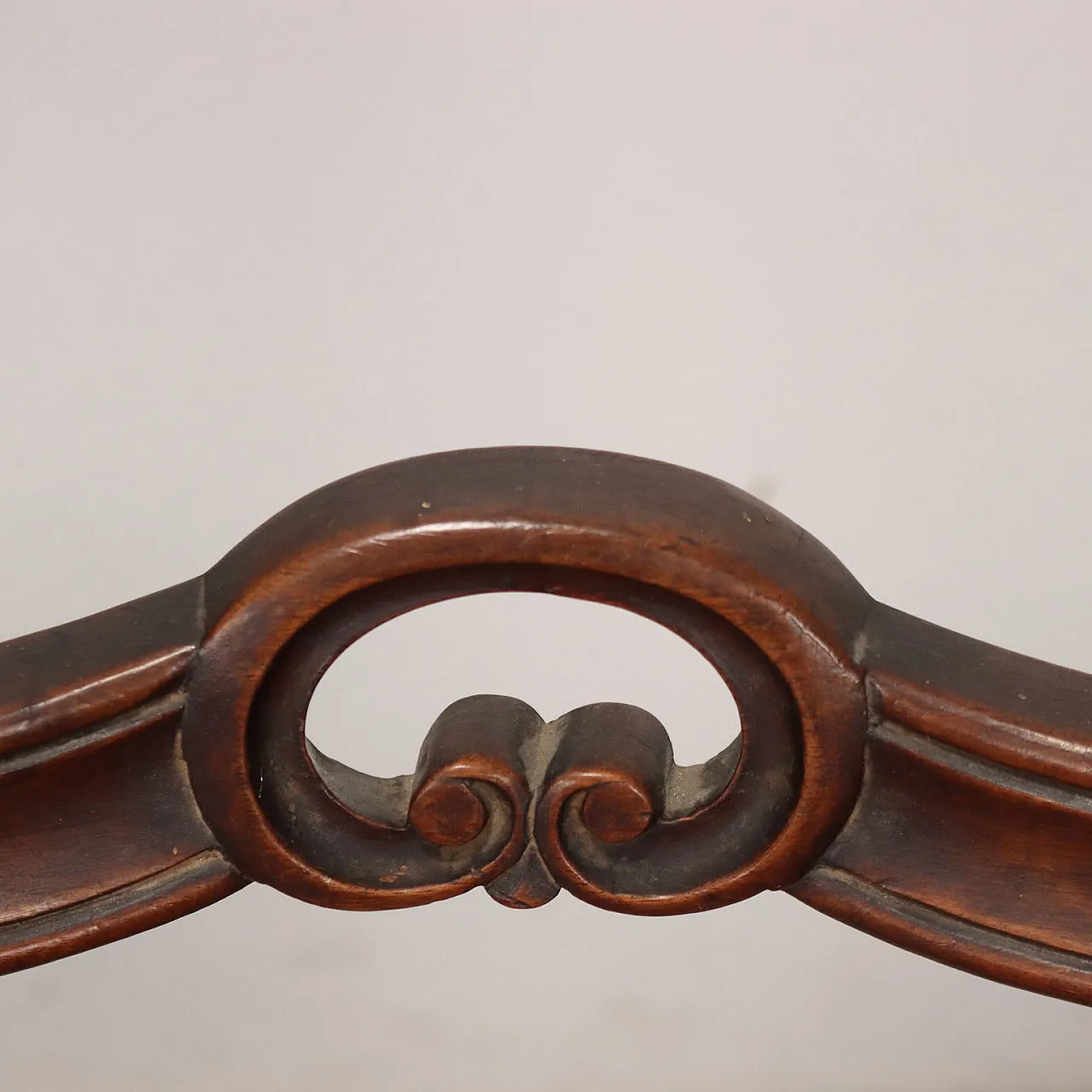 Pair of Louis Philippe chairs in walnut & red fabric, 19th century 5