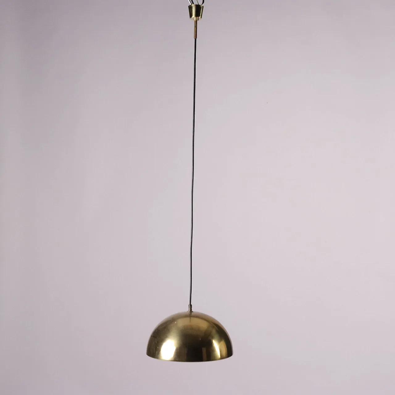 Enameled and brass-plated aluminum ceiling lamp, 1960s 1