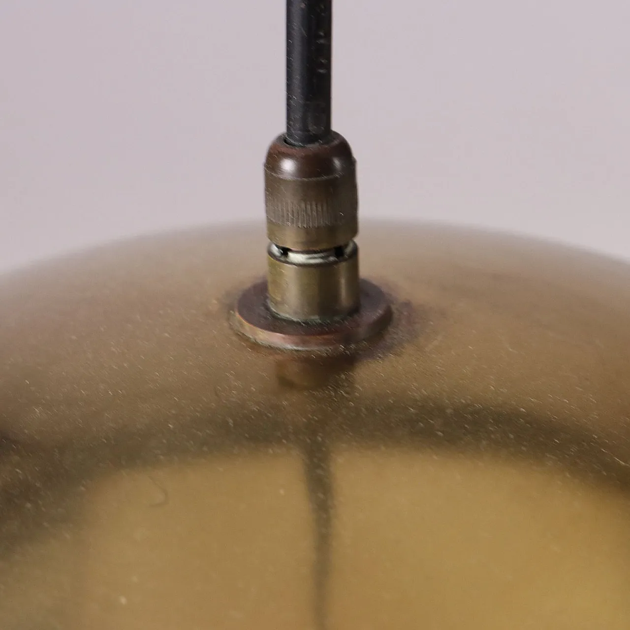 Enameled and brass-plated aluminum ceiling lamp, 1960s 4